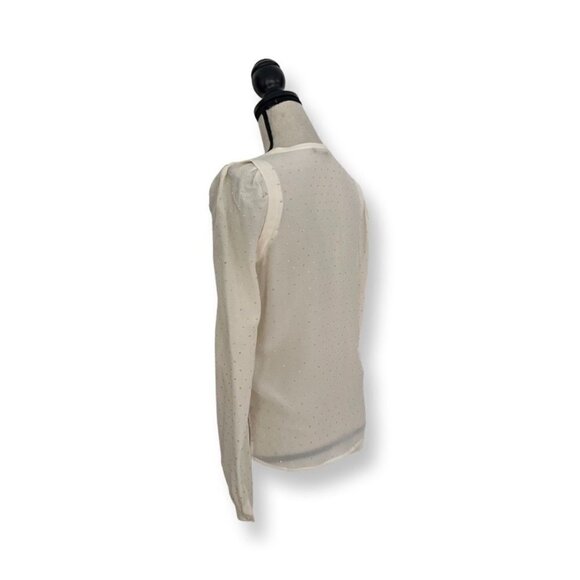 Maje cream silk silver studded blouse size 1 - Picture 3 of 6